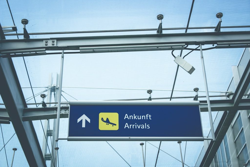 airport, arrival, landing
